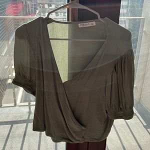 Olive green crop top